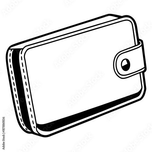 Black and white wallet illustration