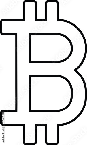 Bitcoin logo minimal outline vector on transparent background