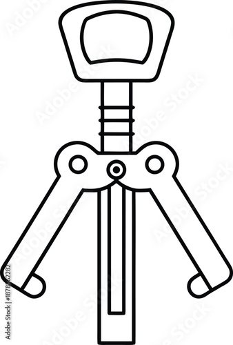 Bottle opener metal line art vector illustration on transparent background