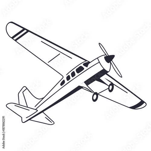 Illustrated propeller airplane