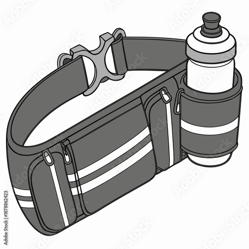 Running belt with water bottle holder