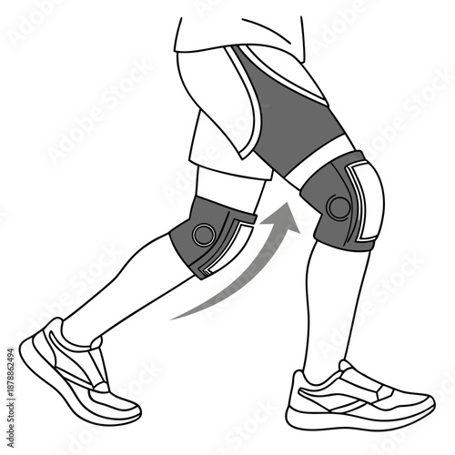 Illustration of a person performing a squat exercise