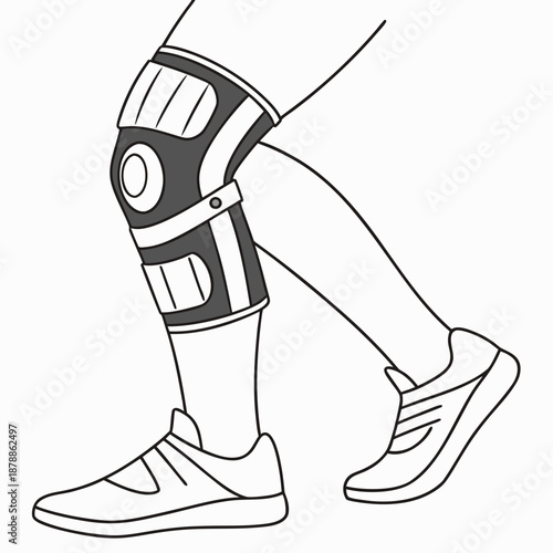 Person wearing a knee brace