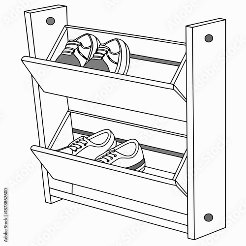 Modern wooden shoe rack