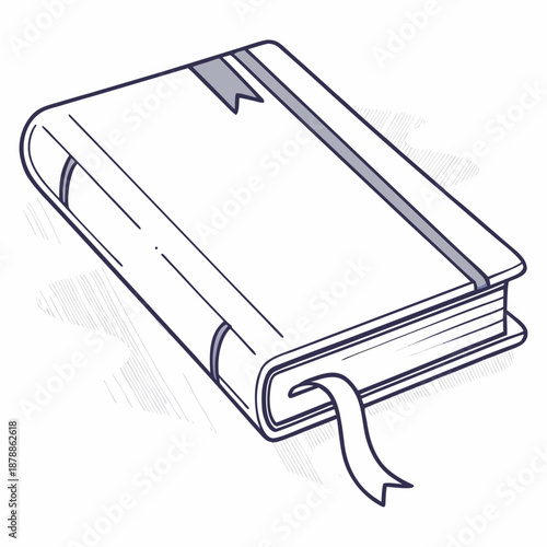 Closed book with ribbon