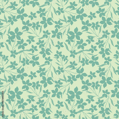 Cute seamless pattern with decorative flowers and leaves can be used for wallpapers, surface textures, textile,linen, kids cloth, pattern fills, page backgrounds and more designs