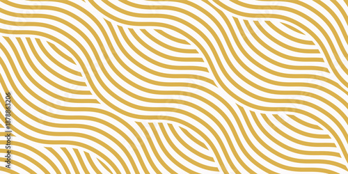 Yellow instant noodle  pasta and spaghetti texture with geometric wavy lines. Ramen  pasta vector pattern. Background abstract food illustration