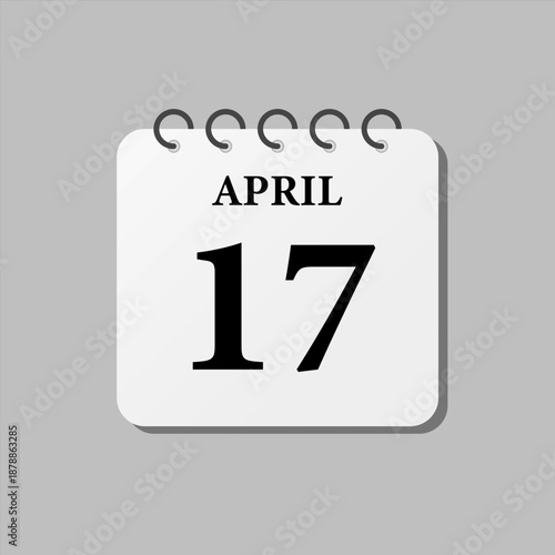 Icon page calendar day - 17 April