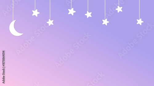 A cute and pop frame background with gradients and star garlands