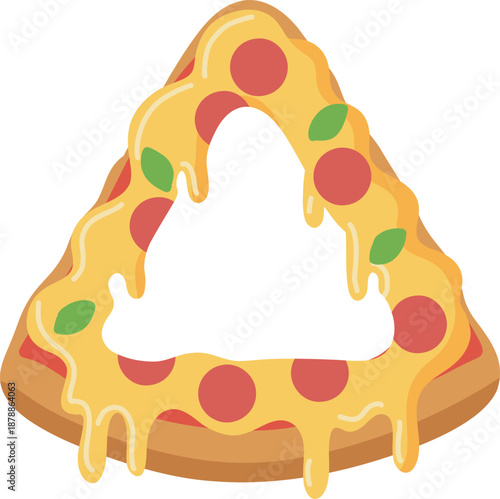 Pepperoni Pizza with Melted Cheese Frame