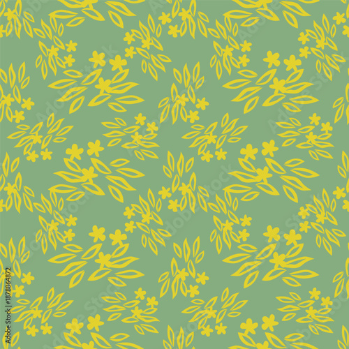 Cute seamless pattern with decorative flowers and leaves can be used for wallpapers, surface textures, textile,linen, kids cloth, pattern fills, page backgrounds and more designs