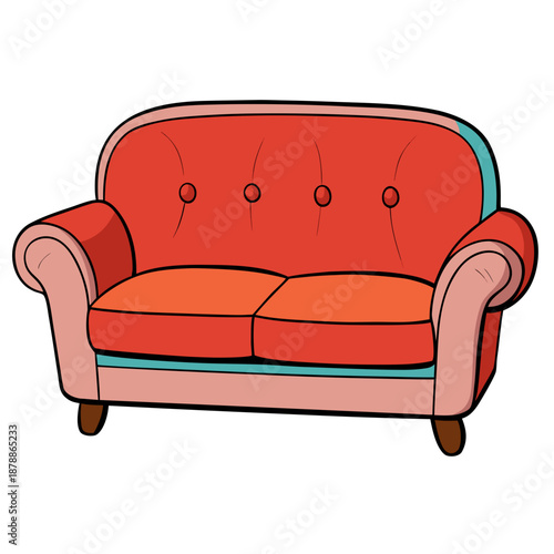 Red and pink sofa