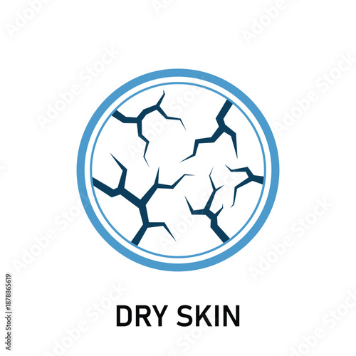 Dry skin vector icon with cracked circle vector