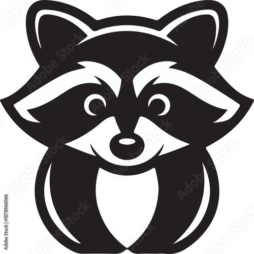 Cute cartoon raccoon waving isolated on transparent background, isolated on white background, Vector