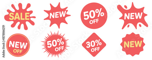 Price tags special offer silhouette color starburst, discount tag shape bundle, marketing label vector shapes, vector illustrations perfect for promotions, sales, retail, and advertising design
