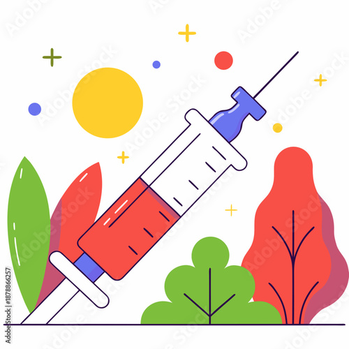 Vaccine injection illustration