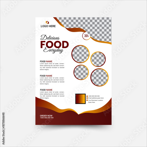 Creative food flyer templates featuring appetizing visuals, modern layouts, and editable vector files for restaurant and marketing promotions.