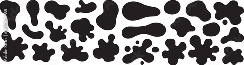 Abstract organic blob shape vector collection. Modern liquid style amoeba forms. Minimal irregular random ink spot elements for contemporary design. Simple geometric graphic pattern assets.eps