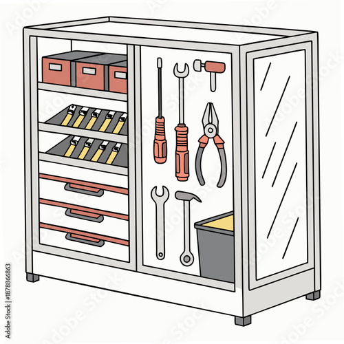 Organized tool cabinet