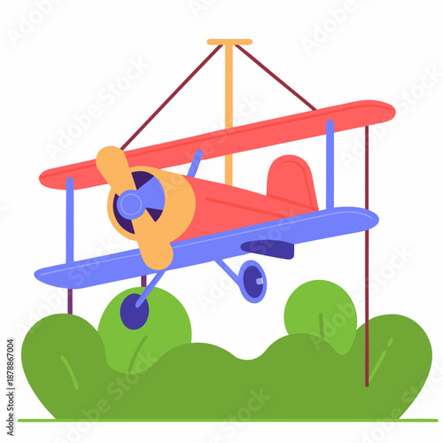 Vintage biplane illustration