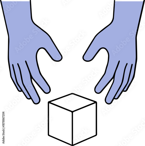 Hands Holding Cube