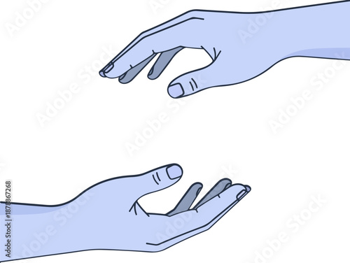 Helping hands reaching out