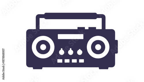 minimalist, colorful vector radio icon. It has sharp lines and a modern vibe, perfect for logos, stickers, or digital use against any background.