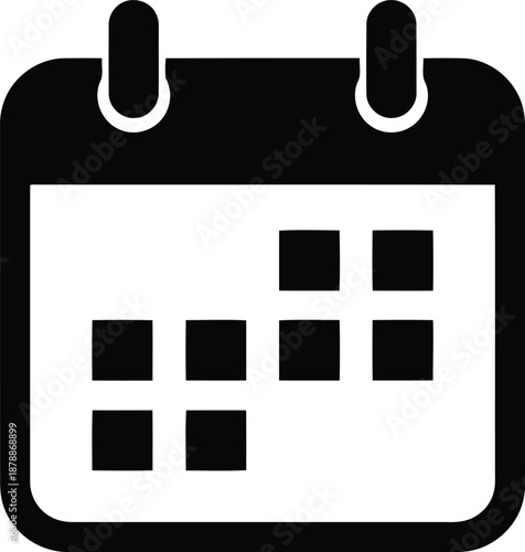 Minimalist calendar schedule icon for appointment tracking meeting organization business planning and administrative tasks