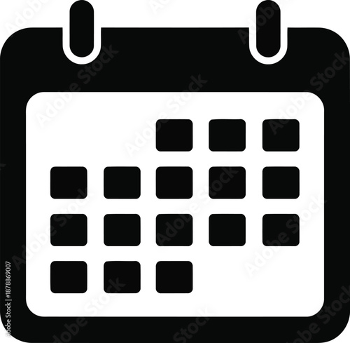 Professional calendar vector icon showing scheduled days and events for effective time management and project organization