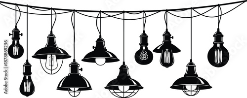 Illuminating ideas a collection of hanging lightbulbs and lamps
