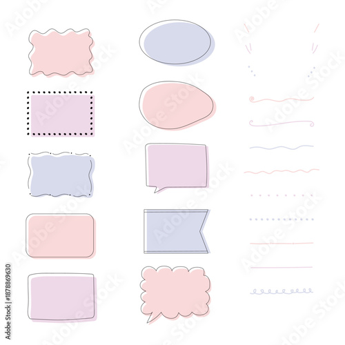 Soft Frame & Speech Bubble Set（pastel1）