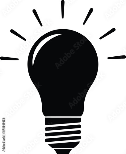 Light bulb icon shining bright representing innovation ideas creativity intelligence brainstorming and solution development