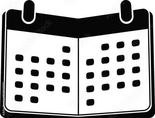 Desk calendar icon symbol of important date organizer for business scheduling and personal time management planning system