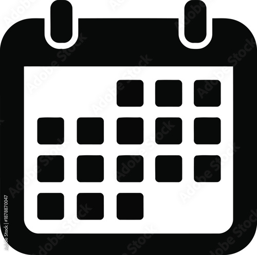 Simple desk calendar icon with solid filled squares representing multiple important scheduled dates visualization for time management organization