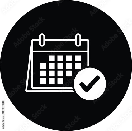 Confirmed date approved appointment scheduled event complete task time management successful organization ui ux element vector icon