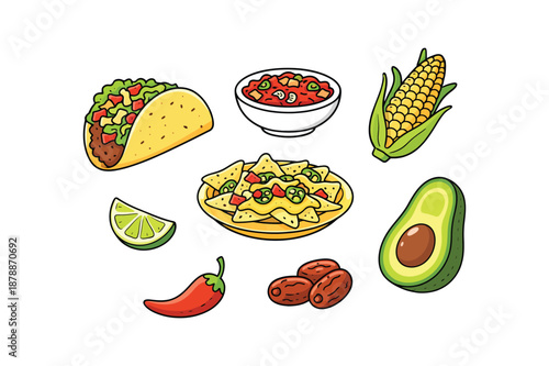 Mexican Snacks And Fresh Ingredients