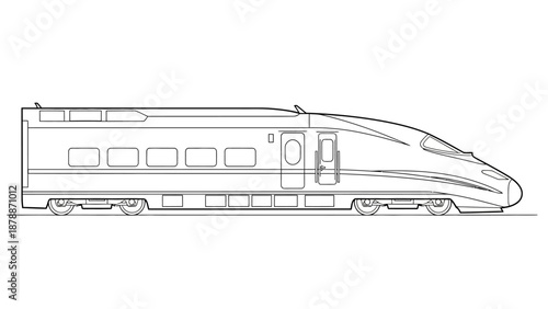 Modern high-speed train sleek design vector illustration.