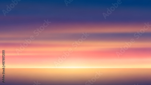 Abstract colorful sunset with horizontal stripes of blue purple pink and orange hues social media thumbnail poster banner download 2026 2027