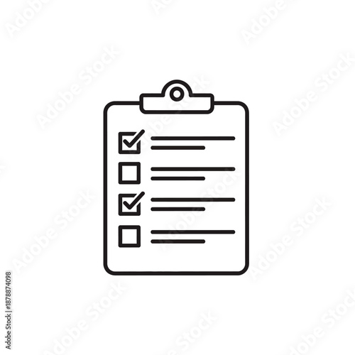 Clipboard with checklist and checkboxes, icon representing task completion or survey