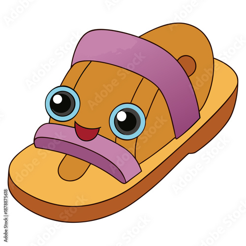 Cartoon sandal with face
