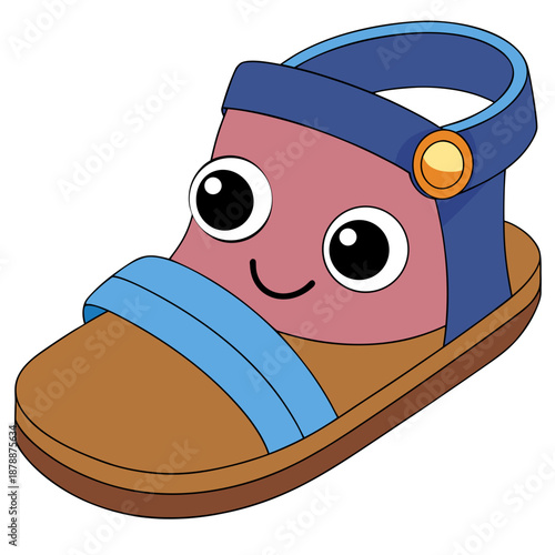Cartoon sandal with face