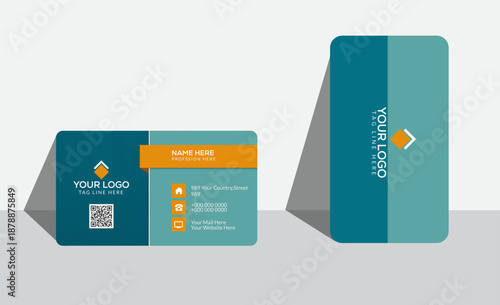 Modern minimal professional corporate business card design template