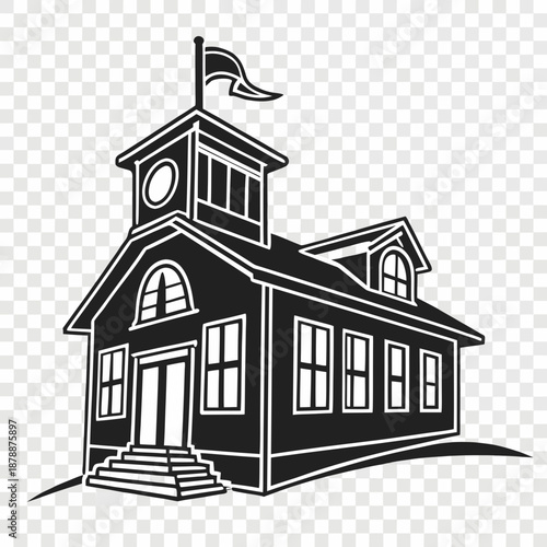 Classic schoolhouse illustration