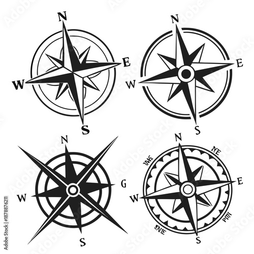 Collection of compass rose designs