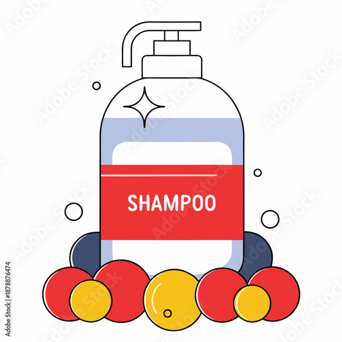 Illustrated shampoo bottle