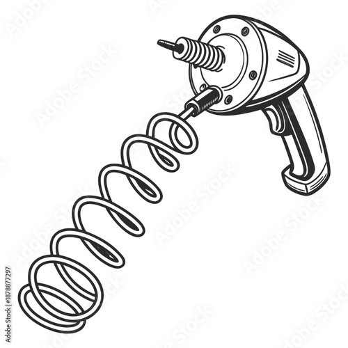 Electric screwdriver with coiled cord
