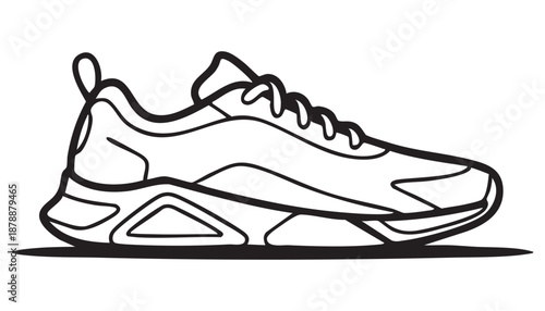 Fashion Sneaker Footwear Line Art Icon Set