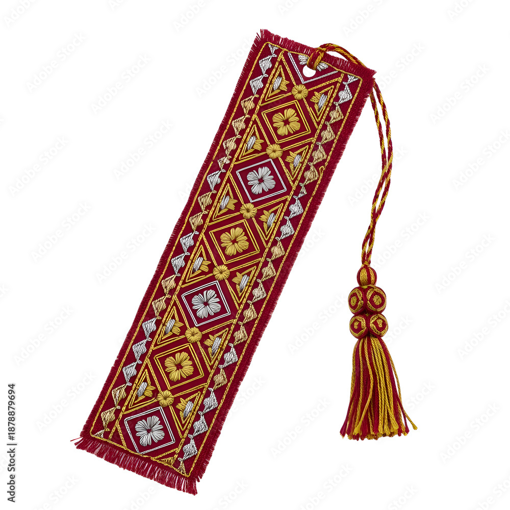 Obraz premium Elegant Embroidered Bookmark with Tassel