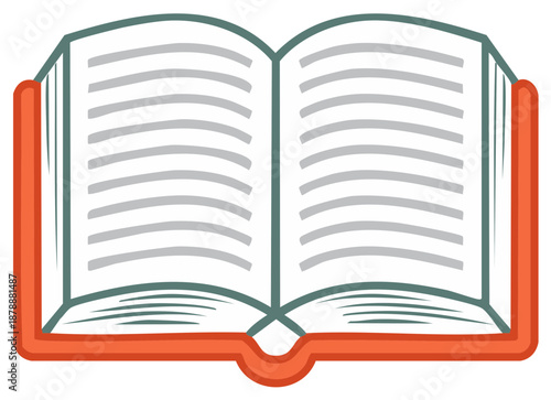 Open Book Vector Graphic: Reading Material, Education, Learning Icon