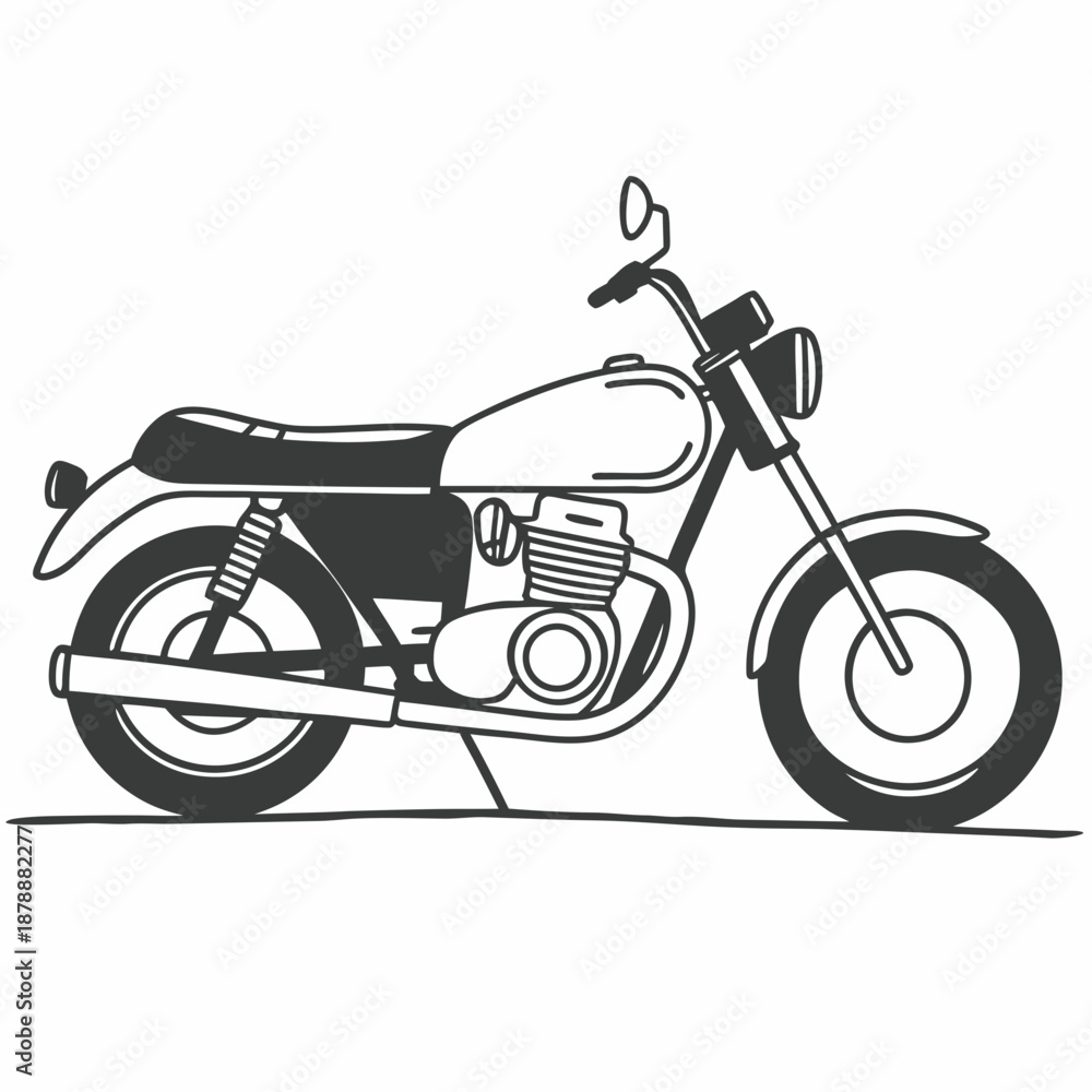 Fototapeta premium Vintage motorcycle illustration